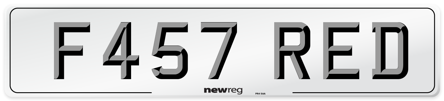 F457 RED Number Plate from New Reg
